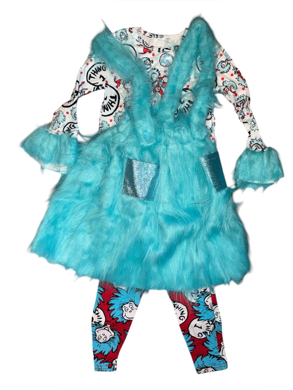 Dr. Seuss Thing 1 themed girls' outfit